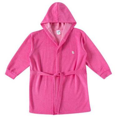 Imagem de Roupão Infantil Toalha Bebe Criança Piscina Flanelad Tip Top, Pink, 4