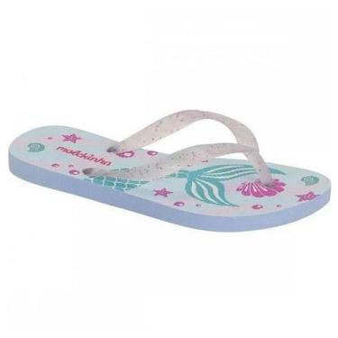 Imagem de Chinelo Infantil Meninas Molekinha De Dedo Sereia 2364.600, Azul claro