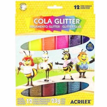 Imagem de Cola Glitter 23g c/ 12 cores - Acrilex -