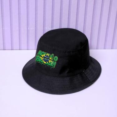 Imagem de Chapeu Bucket Hat Unissex BRASIL Copa Do Mundo Casual COR:AMARELO/GRAF