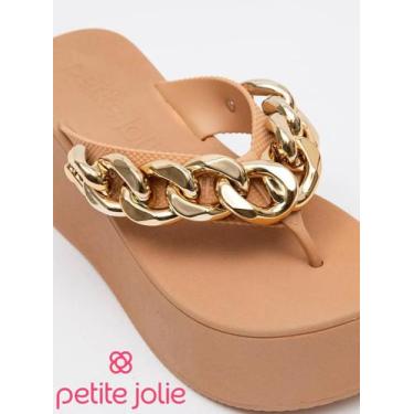 Imagem de Chinelo Tamanco Plataforma Petite Jolie Plus PJ7350, Avelã, 37