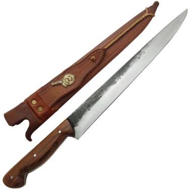 Imagem de Faca Javalizeira Artesanal 12' Aço Carbono 1070 Caça Javali Rustica Br