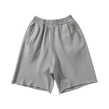 Imagem de Shorts De Algodão Grosso Para Corrida Masculinos, Calças De Fitness Pa