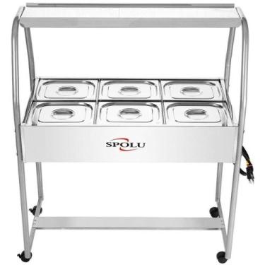 Imagem de Buffet Térmico SPL506 6 Cubas Inox 2500W com Rodízios 220V Spolu