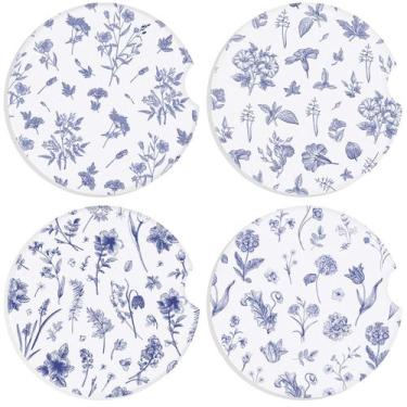 Imagem de Porta-copos Boao 6,5 cm Floral - Kit com 4