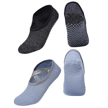 Imagem de 2 Pares de de Antiderrapante com Barra de Pilates E Dança Acessórios Esportivos