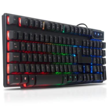 Imagem de Teclado Gamer Semi Mecanico Abnt2 Para Pc Computador Notebook Ps4 Ps5 Xbox One Iluminado com Led Usb e …