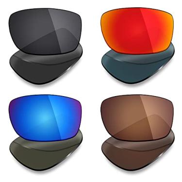Imagem de 4 pares de lentes polarizadas de substituição Mryok para óculos de sol Costa Del Mar Zane – Stealth preto/vermelho fogo/azul gelo/bronze marrom