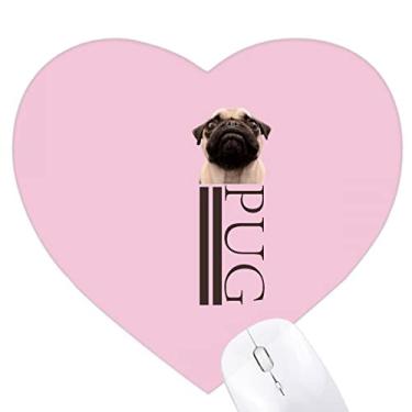 Imagem de Mousepad Pug Queixo Animal Art Deco moderno coração tapete de borracha para escritório