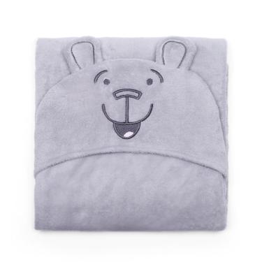 Imagem de Manta Infantil Microfibra 90cm x 90cm com Capuz e Aplicação de Bordado Buettner Bichinhos