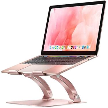 Imagem de Nulaxy Suporte ergonômico para laptop com ângulo de altura ajustável compatível com MacBook, Air, Pro, Dell XPS, todos os laptops Samsung de 11 a 17 polegadas, suporta até 10 kg - ouro rosa