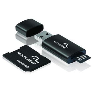 Imagem de Kit Micro Sd Adaptador Pen Drive 16gb Classe 10 Multilaser Mc112