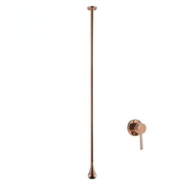 Imagem de Gotas de água de ouro escovado bacia de teto água fria quente torneira para pia de latão de furo único de parede torneira do banheiro, ouro rosa C