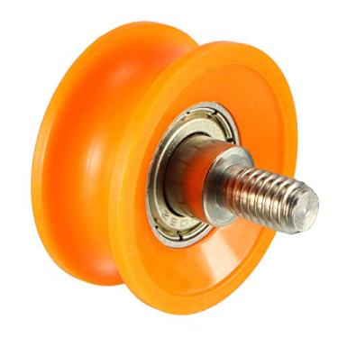 Imagem de 2 pcs Metal Deep V Groove Rosqueado Guia de Trilha Rolamento Rolamento Roda 6x30x13mm Laranja