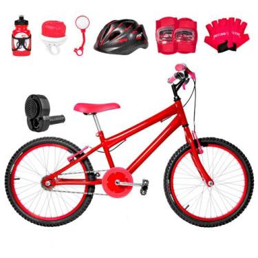 Imagem de Bicicleta Infantil Masculina Aro 20 Alumínio Colorido + Kit Premium -