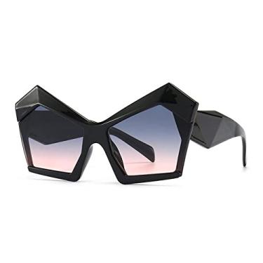 Imagem de Óculos de sol de tamanho grande olho de gato feminino vintage grande lrregular quadrado tons masculinos óculos de sol uv400 óculos óculos gafas de sol, preto cinza rosa, um