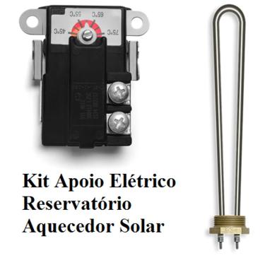 Imagem de Kit apoio elétrico aquecedor Solar com termostato de encosto e resistência 3000 W