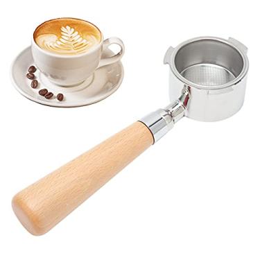 Imagem de porta-filtro de café de 3 orelhas sem fundo para máquina de café com cabo para utensílios de café Delonghi(54mm), Porta-filtro de café,