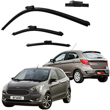 Imagem de Paletas Limpador Para-brisa Novo Ka 2014 á 2022 Par Dianteiro + Traseira