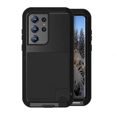 Imagem de KVIBEO Capa para Samsung Galaxy S23 Ultra/S23 Plus/S23, capa de grau militar à prova de choque com câmera protetora anti-impressão digital à prova de poeira, preta, S23 Ultra