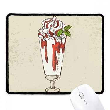 Imagem de Mousepad Cup Leaves vermelho branco sorvete borda costurada tapete de borracha para jogos