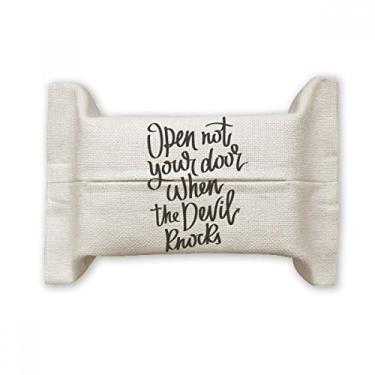 Imagem de Bolsa de linho de algodão Open Not Your Door When The Devil Knocks