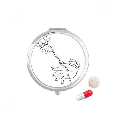 Imagem de Caixa de comprimidos Culture Lotus Hand Simple Illustration Pattern Pocket Medicine Storage Box Dispenser recipiente
