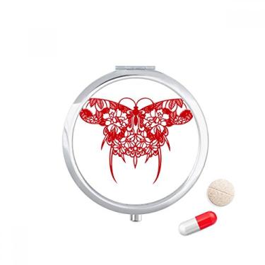 Imagem de Caixa de armazenamento de medicamentos com borboleta chinesa de pipa vermelha