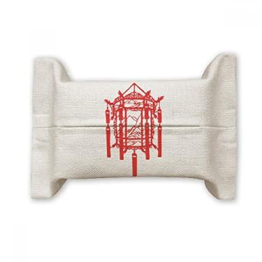 Imagem de Red Lantern — Suporte de capa de papel para lenços faciais, saco de linho de algodão