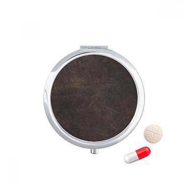 Imagem de Estojo de couro preto com design abstrato para comprimidos, caixa de armazenamento de remédios