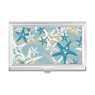 Imagem de Discover World Starfish Marine Organism Porta-cartão de visita com caixa de bolso