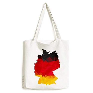 Imagem de Bolsa de lona com mapa da bandeira nacional da Alemanha com grafite, sacola de compras, bolsa casual