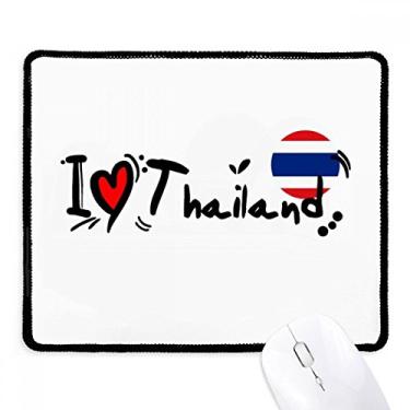 Imagem de I Love Thailand Word Flag Love Heart Illustration Mousepad Tapete de borracha para jogos