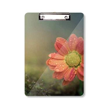 Imagem de Prancheta vermelha escura lindas flores pasta, bloco de notas A4