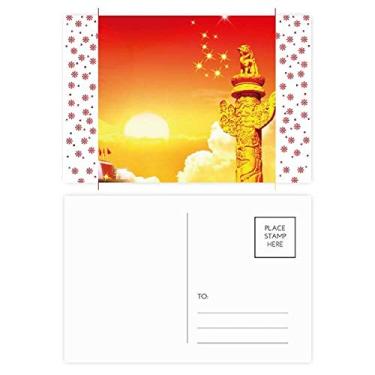 Imagem de Sun Star Ornamental Coluna Bandeira Natal Flor Celebração Cartão Postal Blessing Mailing Card