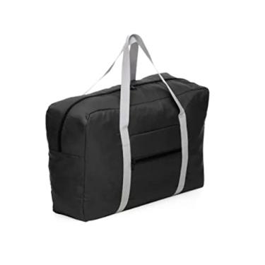 Imagem de Bolsa de Viagem, Sacola, Academia Dobrável Impermeável Poliéster, Bagagem, Encaixa Mala (Preta)