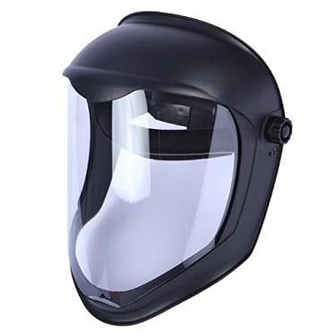 Imagem de com Viseira Transparente Ajustável Viseira de Plástico Resistente a Respingos Antiembaçante para Adultos Homens Mulheres, Máscara + Faixa de Cabeça Única