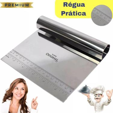 Imagem de Espatula Cortador De Cozinha - Raspador Para Massas E Bolos - Em Inox - Legumes Confeit...