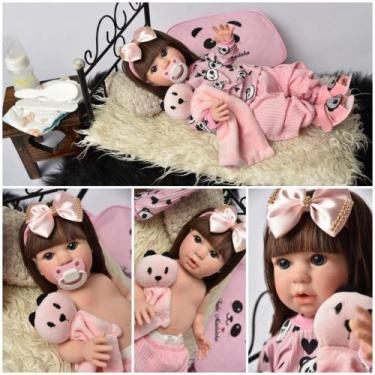 BONECA BEBE REBORN PANDINHA SUPER REALISTA - BRASTOY 