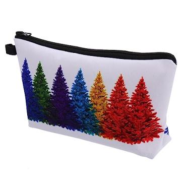 Imagem de Amosfun Natal 1Pc Bolsa De Cosméticos De Natal Bolsa De Maquiagem De Viagem Bolsa De Para Viagem Bolsa De Maquiagem Com Zíper Bolsa De Cosméticos De Floco De Neve Bolsa De Cosméticos De