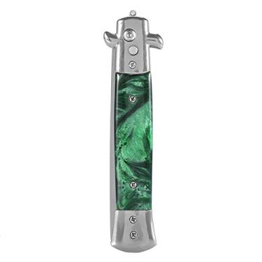 Imagem de Interruptor de Aço Shaver Spring Pocket Oil Pente de Cabelo Escova de Penteado Dobrável (Verde)