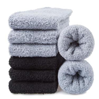 Imagem de YSense 6 pares de chinelos masculinos de lã de inverno, 6 pares - c4, tamanho único