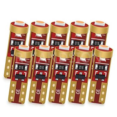 Imagem de Ruiandsion Lâmpada de LED T5 12 V rosa com base de cunha para interior de carro, instrumentos, painel, luzes indicadoras de ar condicionado, 10 peças