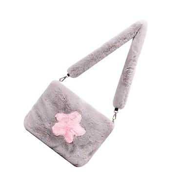 Imagem de KESYOO bolsa mensageiro de pelúcia carteiras femininas joelheiras para bebê para engatinhar mão Bolsa de ombro bolsa para mulheres bolsa feminina estampa floral a corrente Bolsas de ombro