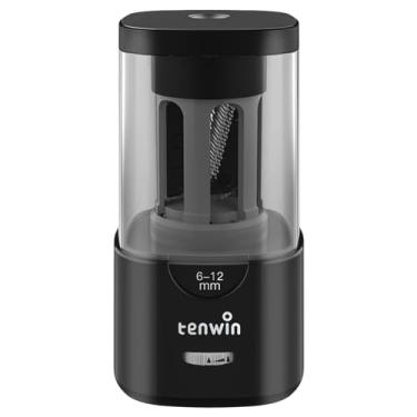 Imagem de Daconovo Apontador de lápis elétrico automático com parada automática de 3 pontas e nitidez ajustável de nitidez rápida para lápis de 6-12 mm para estudantes artistas Home School Material de escritór