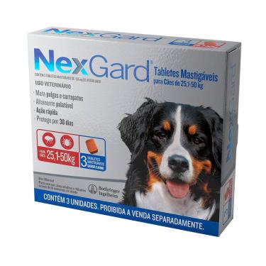 Imagem de Antipulgas e Carrapatos Nexgard Cães 25,1 a 50kg 3 comprimidos