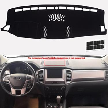 Imagem de KEYOOG Apto para Ford Ranger 2019-2022 capa de painel de flanela antiderrapante para painel de carro tapete protetor solar antiderrapante protetor solar (sem HUD e compartimento de armazenamento)