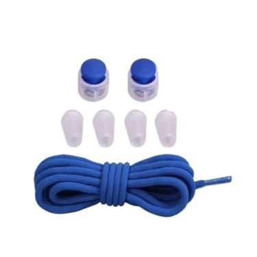 Imagem de Elastic Shoelaces With Lazy Lace Buckle Round Lock No Tie Shoelaces For Kids Rubber Lazy Shoelaces For Sneakers(Color:Royal blue)