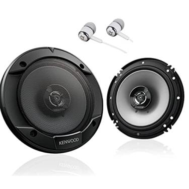 Imagem de Kenwood Alto-falantes coaxiais de 16,5 cm, 300 W máx. (60 W RMS por par) 16,5 cm, série esportiva bidirecional, montagem alinhada, para porta de áudio do carro, com fones de ouvido Alphasonik