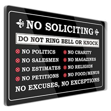 Imagem de Placa sem solicitação para casa, não toque sino ou bata placas para casa, use para escritório ou negócios, sinais de lembrete de aviso de porta da frente, entradas de apartamento, decoração de parede use 10 cm x 15 cm - PZA04